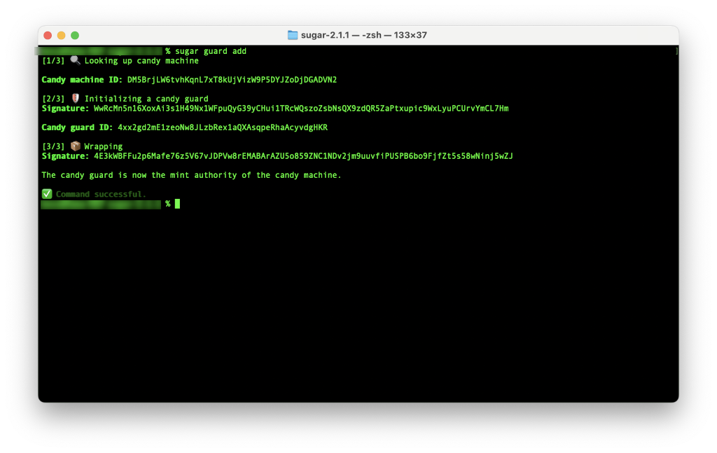 Screenshot of guard add